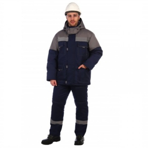 Костюм рабочий зимний куртка+брюки Интер GREY (тк.смесовая,синтепон)