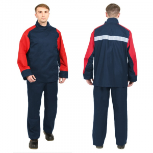 Костюм огнестойкий "Гектор" синий/красный 1 класса защиты (куртка и брюки)